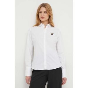 Košeľa Aeronautica Militare dámska, biela farba, regular, s klasickým golierom