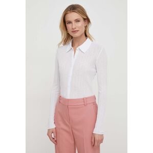 Košeľa Calvin Klein Jeans dámska, biela farba, regular, s klasickým golierom
