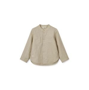 Detská košeľa s prímesou ľanu Liewood Flynn Linen Shirt béžová farba