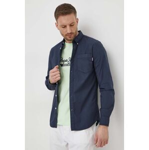 Bavlnená košeľa Pepe Jeans Prince pánska, tmavomodrá farba, regular, s golierom button-down