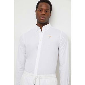 Košeľa Barbour pánska, biela farba, regular, s golierom button-down