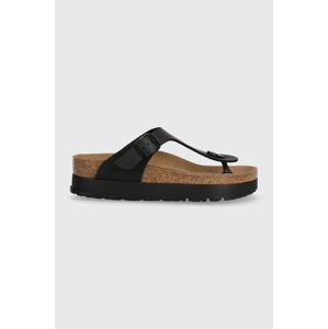 Žabky  BIRKENSTOCK X PAPILLIO Gizeh Platform Flex dámske, čierna farba, na platforme, 1027367,