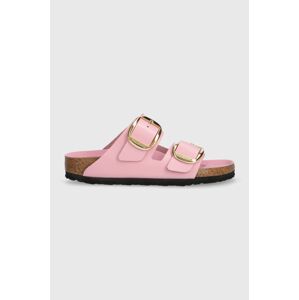 Kožené šľapky Birkenstock Arizona Big Buckle dámske, ružová farba, 1026532