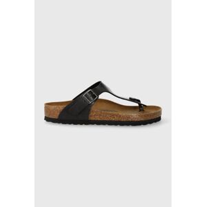 Žabky Birkenstock Gizeh dámske, čierna farba, na plochom podpätku, 541951