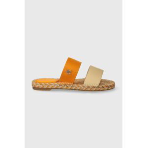 Šľapky Tommy Hilfiger TH SATIN FLAT ESPADRILLE SANDAL dámske, žltá farba, FW0FW07747