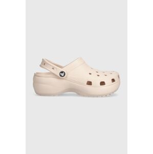 Šľapky Crocs Classic Platform Clog dámske, ružová farba, na platforme, 206750