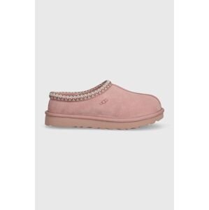 Semišové papuče UGG Tasman ružová farba, 5955