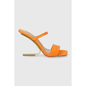 Semišové šľapky Steve Madden Lotus dámske, oranžová farba, na vysokom podpätku, SM11002985