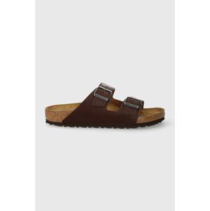 Kožené šľapky Birkenstock Arizona Grip pánske, hnedá farba, 1023117