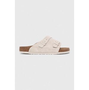 Semišové šľapky Birkenstock Zürich pánske, béžová farba, 1025028