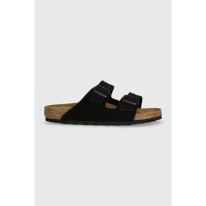 Semišové šľapky Birkenstock Arizona pánske, čierna farba, 1027152