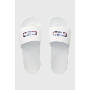 Šľapky Tommy Hilfiger RWB OLY POOL SLIDE pánske, biela farba, FM0FM05019