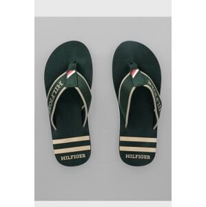 Žabky Tommy Hilfiger SPORTY BEACH SANDAL pánske, zelená farba, FM0FM05020