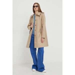Kabát Lauren Ralph Lauren dámsky, béžová farba, prechodný