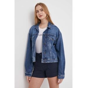 Rifľová bunda Pepe Jeans dámska, prechodná, oversize