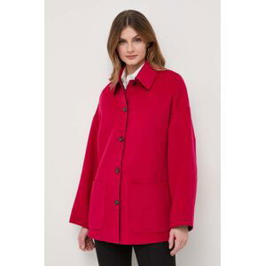 Obojstranný vlnený kabát MAX&Co. ružová farba, prechodný, oversize
