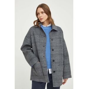 Obojstranný vlnený kabát MAX&Co. šedá farba, prechodný, oversize
