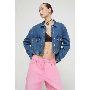 Rifľová bunda Moschino Jeans dámska, prechodná