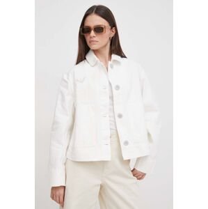 Rifľová bunda Emporio Armani dámska, biela farba, prechodná
