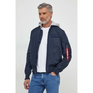 Bunda Alpha Industries MA-1 TT Hood pánska, tmavomodrá farba, prechodná