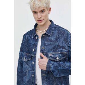 Rifľová bunda Tommy Jeans pánska, tmavomodrá farba, prechodná