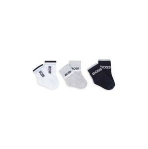 Detské ponožky BOSS 3-pak biela farba