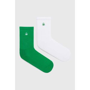 Detské ponožky United Colors of Benetton 2-pak zelená farba