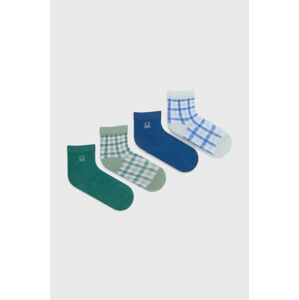 Detské ponožky United Colors of Benetton 4-pak zelená farba