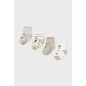 Ponožky pre bábätká Mayoral Newborn 4-pak béžová farba