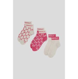 Ponožky Karl Lagerfeld 3-pak dámske, ružová farba