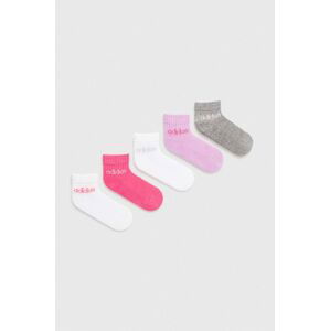 Detské ponožky adidas Performance 5-pak ružová farba