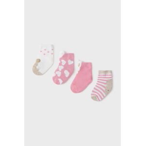 Ponožky pre bábätká Mayoral Newborn 4-pak ružová farba