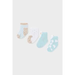 Ponožky pre bábätká Mayoral Newborn 4-pak tyrkysová farba