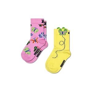 Detské ponožky Happy Socks Kids Butterfly Socks 2-pak žltá farba