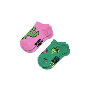 Detské ponožky Happy Socks Kids Cactus Low Socks 2-pak fialová farba