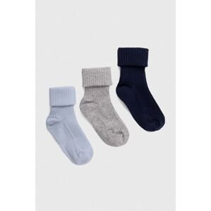 Ponožky pre bábätká United Colors of Benetton 3-pak tmavomodrá farba