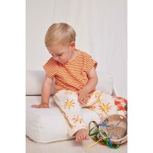 Bavlnené legíny pre bábätká Bobo Choses béžová farba, vzorované