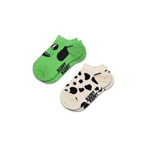 Detské ponožky Happy Socks Kids Dog Low Socks 2-pak zelená farba