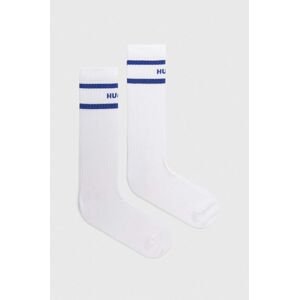 Ponožky Hugo Blue 2-pak pánske, biela farba