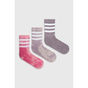 Ponožky adidas 3-pak ružová farba