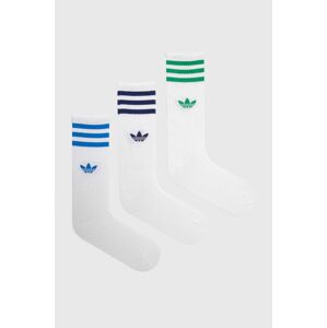 Ponožky adidas Originals 3-pak biela farba