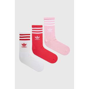 Ponožky adidas Originals 3-pak ružová farba