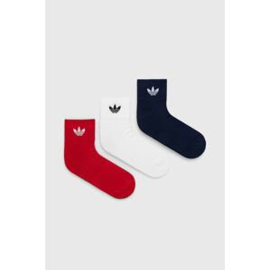 Ponožky adidas Originals 3-pak červená farba