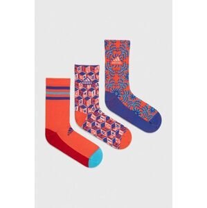 Ponožky adidas Performance Farm 3-pak červená farba, IU3154