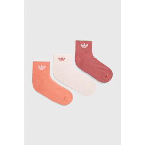 Ponožky adidas Originals 3-pak ružová farba