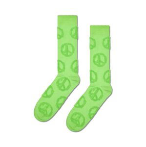 Ponožky Happy Socks Terry Peace Sign Sock zelená farba
