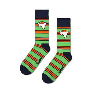 Ponožky Happy Socks Egg On Stripe Sock zelená farba