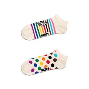 Ponožky Happy Socks Pride Low Socks 2-pak biela farba