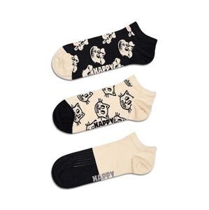 Ponožky Happy Socks Pets Low Socks 3-pak béžová farba