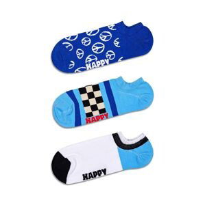 Ponožky Happy Socks Blue Peace No Show Socks 3-pak